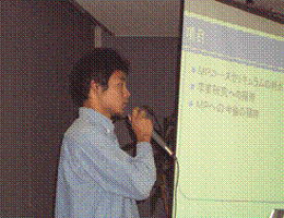 村井　幸司  （岡山大学マッチングプログラムコース学生）  マッチングプログラムコースの魅力 や卒業研究への期待等を紹介しま した。 